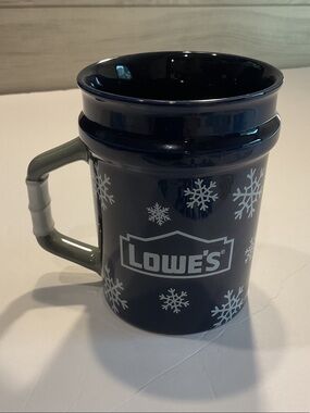 Lowe’s Navy Snowflake Bucket Ceramic Coffee Mug